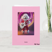 Grappige Poodle Rockster Kaart (Achterkant)