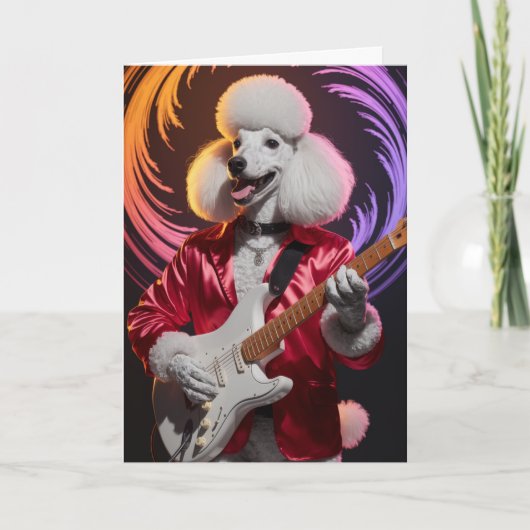 Grappige Poodle Rockster Kaart (Voorkant)
