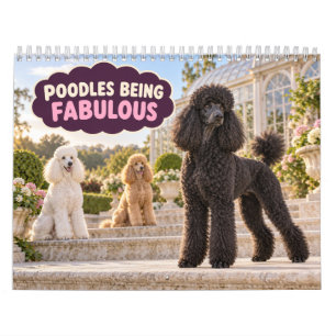 Grappige Poodles die Fabulous zijn Kalender