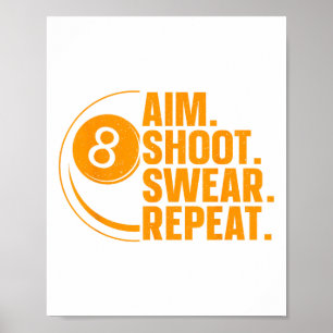 Grappige Pool Art voor mannen Vrouwen Biljart Love Poster