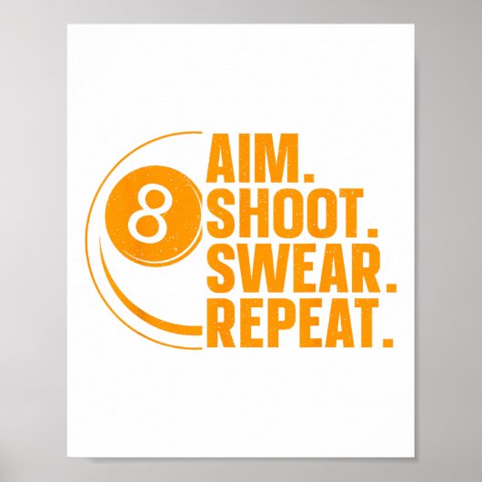 Grappige Pool Art voor mannen Vrouwen Biljart Love Poster (Voorkant)