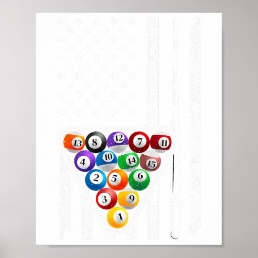 Grappige Pool Art voor mannen Vrouwen Biljart Spel Poster (Voorkant)