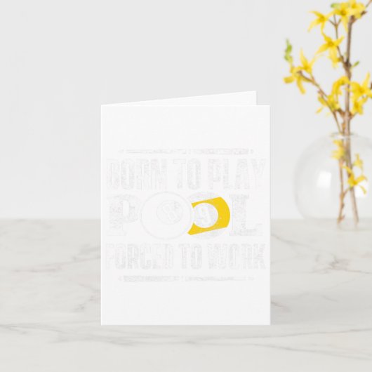 Grappige pool biljart slogan geboren om te spelen  kaart (Gele Bloem)