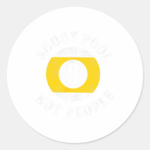 Grappige pool biljart slogan schiet zwembad niet m ronde sticker