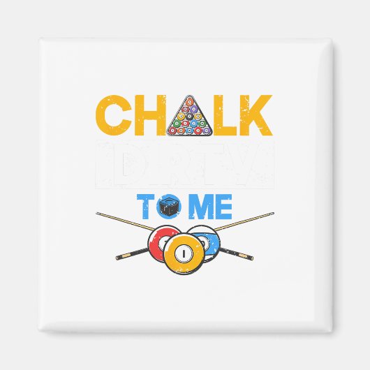 Grappige Pool Player 8-ball Billard Lover Chalk Di Magneet (Voorkant)