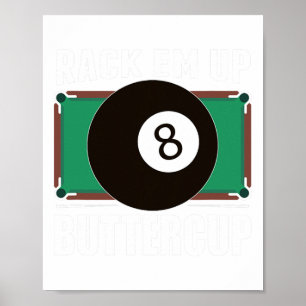Grappige Pool Player Biljart Gift Rack Em Up Poster
