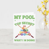 Grappige Pool Player Mijn Pool Techniek is Top Sec Kaart (Gele Bloem)
