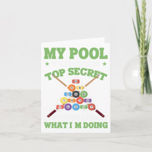 Grappige Pool Player Mijn Pool Techniek is Top Sec Kaart