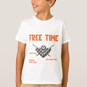 Grappige Pool Speler Biljart Speel Pool Horloge Po T-shirt