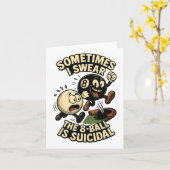 Grappige Pool Speler Dad Joke Gifts Suïcidale 8-ll Kaart (Gele Bloem)