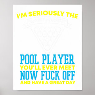 Grappige pool speler en biljart poster