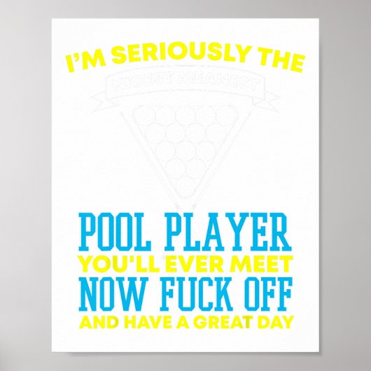 Grappige pool speler en biljart poster (Voorkant)