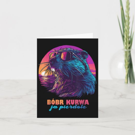 Grappige Poolse bever meme - Bob Bober Kurwa Ja Pi Kaart (Voorkant)