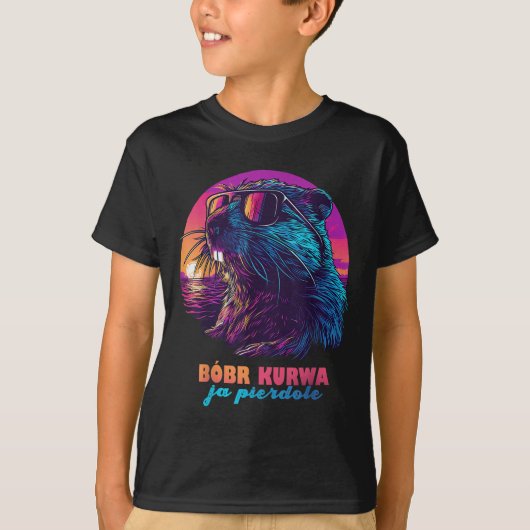 Grappige Poolse bever meme - Bob Bober Kurwa Ja Pi T-shirt (Voorkant)