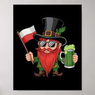 Grappige Poolse St. Patrick's Day Polen Vlag Poster