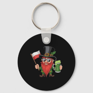 Grappige Poolse St. Patrick's Day Polen Vlag Sleutelhanger