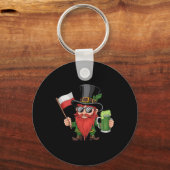 Grappige Poolse St. Patrick's Day Polen Vlag Sleutelhanger (Voorkant)