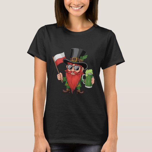 Grappige Poolse St. Patrick's Day Polen Vlag T-shirt (Voorkant)
