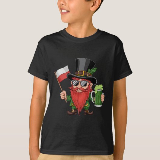 Grappige Poolse St. Patrick's Day Polen Vlag T-shirt (Voorkant)