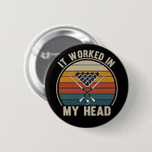 Grappige Poolspeler Het Werd in Mijn Hoofd Biljart Ronde Button 5,7 Cm (Voorkant /achterkant)