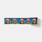 Grappige Pop Art Bigfoots Kerstmis Grosgrain Lint (Voorkant)