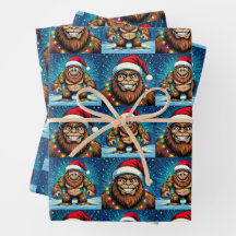 Grappige Pop Art Bigfoots Kerstmis