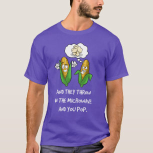 Grappige Popcorn Citaat vintage T-shirt