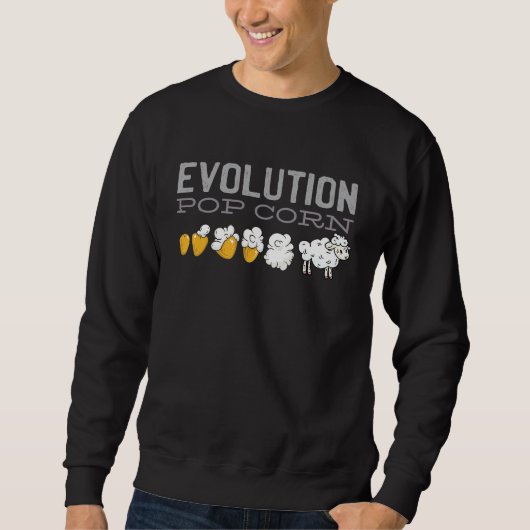 Grappige Popcorn Evolutie Schaap Trui (Voorkant)