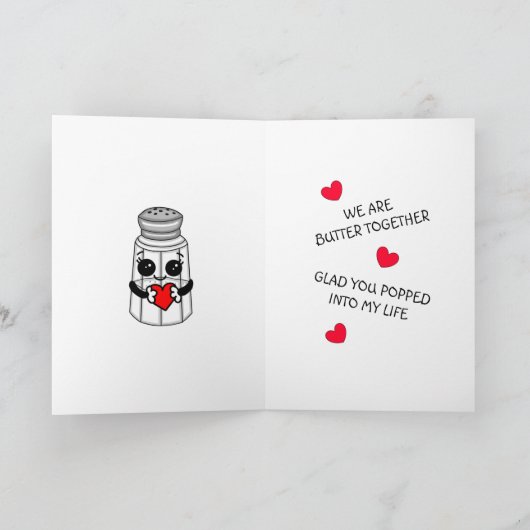 Grappige Popcorn Grap | Flirterige Stel Kaart (Binnen)