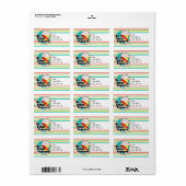 Grappige popcorn; heldere regenboogstrepen etiket (Full Sheet)