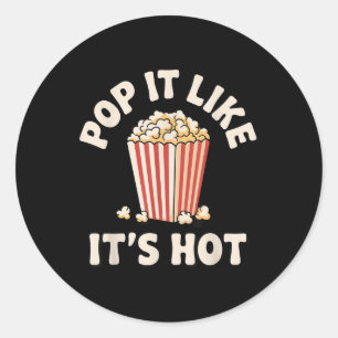 Grappige popcorn kunst voor mannen vrouwen Kinder Ronde Sticker