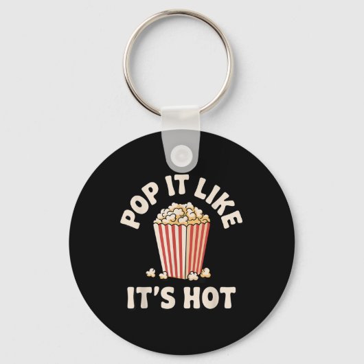 Grappige popcorn kunst voor mannen vrouwen Kinder Sleutelhanger (Voorkant)