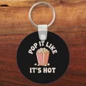 Grappige popcorn kunst voor mannen vrouwen Kinder Sleutelhanger (Voorkant)