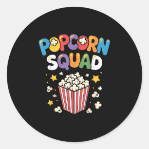 Grappige Popcorn Kunst Voor Mannen Vrouwen Kindere Ronde Sticker