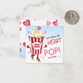 Grappige popcornliefde notitiekaartje (Voorkant / Achterkant in situ)