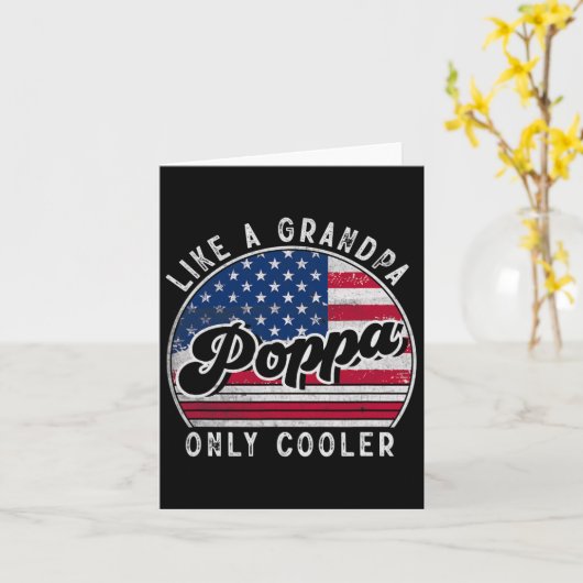 Grappige Poppa Als Een Opa Alleen Cooler Ons Ameri Kaart (Gele Bloem)