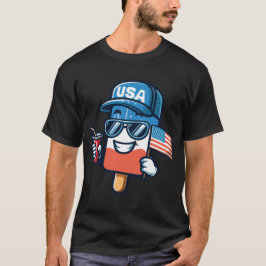 Grappige Popsicle 4 juli Patriottische Amerikaanse T-shirt