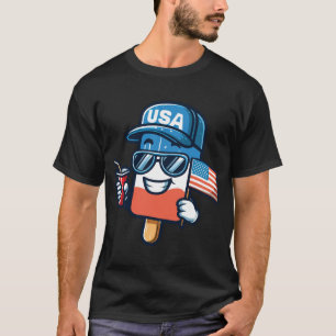 Grappige Popsicle 4 juli Patriottische Amerikaanse T-shirt