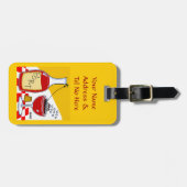 Grappige Port Wine Cartoon Bagagelabels (Voorkant horizontaal)