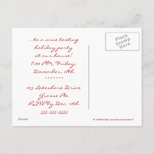 Grappige Port Wine Tasting Party Bon Voyage Uitnod Uitnodiging Briefkaart (Achterkant)