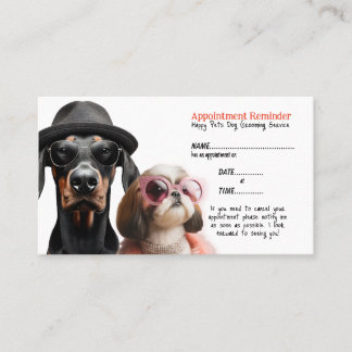 Grappige Posh Dog Grooming Afspraak Herinnering Ka Visitekaartje