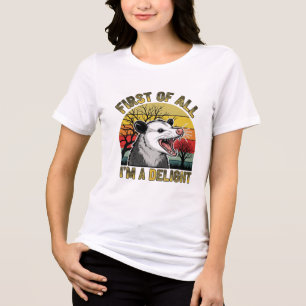 Grappige Possum "Allereerst ben ik een genot" Retr Tri-Blend Shirt