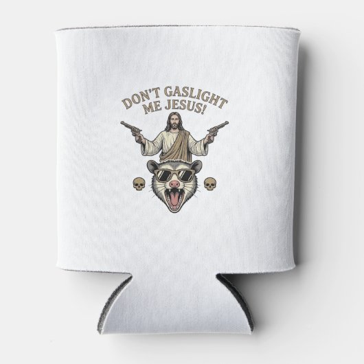 Grappige Possum Jezus Vintage Gravure Shirt Ontwer Blikjeskoeler (Voorkant)