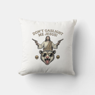 Grappige Possum Jezus Vintage Gravure Shirt Ontwer Kussen