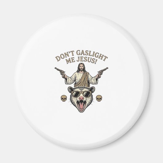 Grappige Possum Jezus Vintage Gravure Shirt Ontwer Magneet (Voorkant)