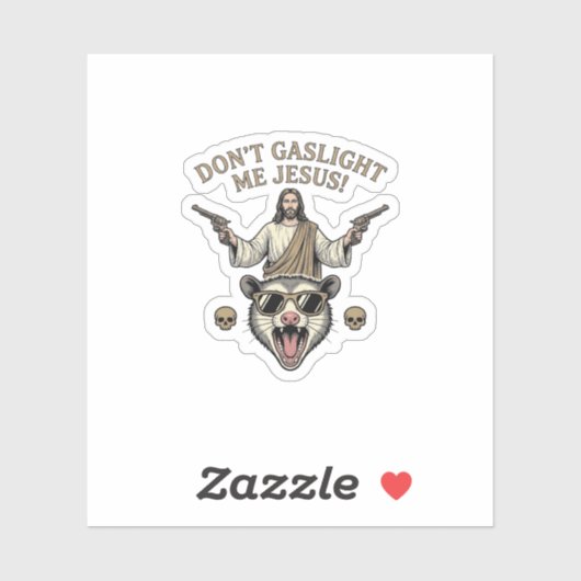 Grappige Possum Jezus Vintage Gravure Shirt Ontwer Sticker (Vel)