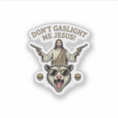 Grappige Possum Jezus Vintage Gravure Shirt Ontwer Sticker (Voorkant)