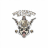 Grappige Possum Jezus Vintage Gravure Shirt Ontwer Sticker (Voorkant)