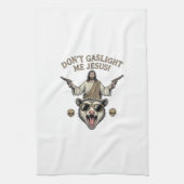Grappige Possum Jezus Vintage Gravure Shirt Ontwer Theedoek (Verticaal)