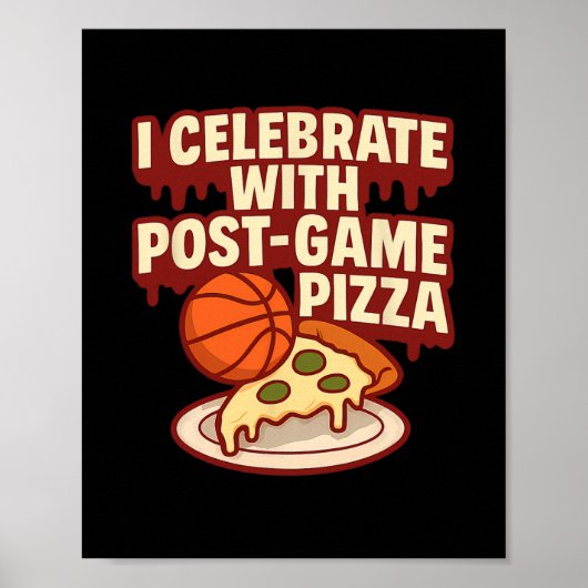 Grappige Post Game Pizza Sketll Fan Uitrusting Ont Poster (Voorkant)